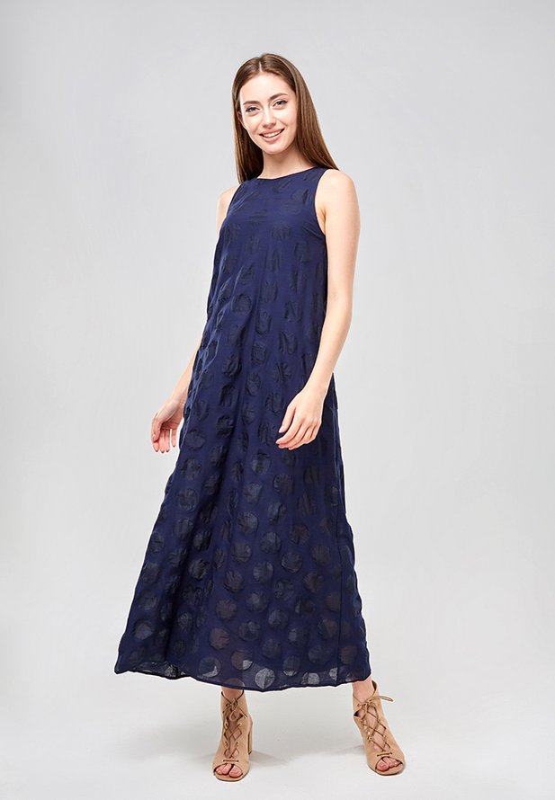 Платье длинное Ora из фактурной ткани, (50-52) XL