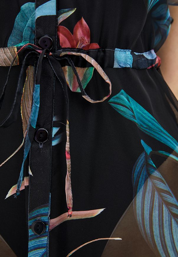 Пляжное платье на пуговицах ORA с тропическим принтом, (40-42) XS