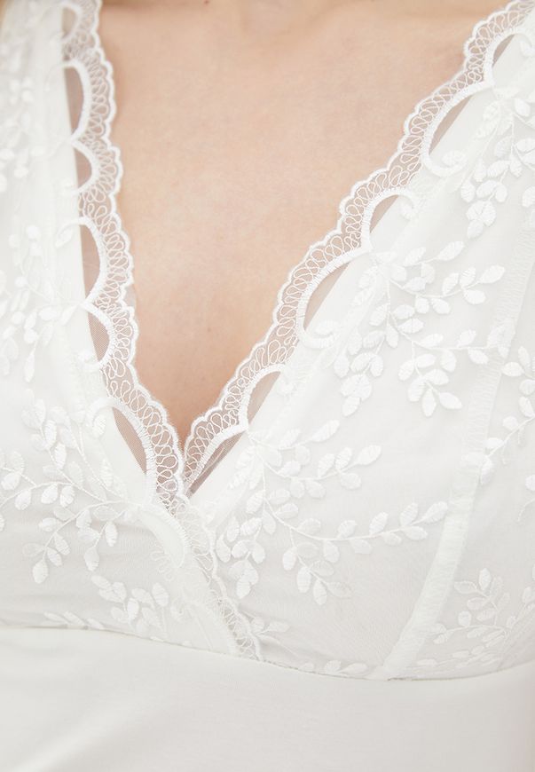 Ночная рубашка ORA молочно-белого цвета с кружевом, (42-44) S