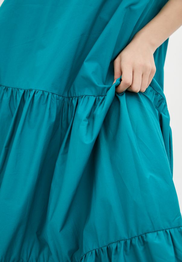 Довга вільна сукня ORA із бавовни зеленого кольору., (48-50) L
