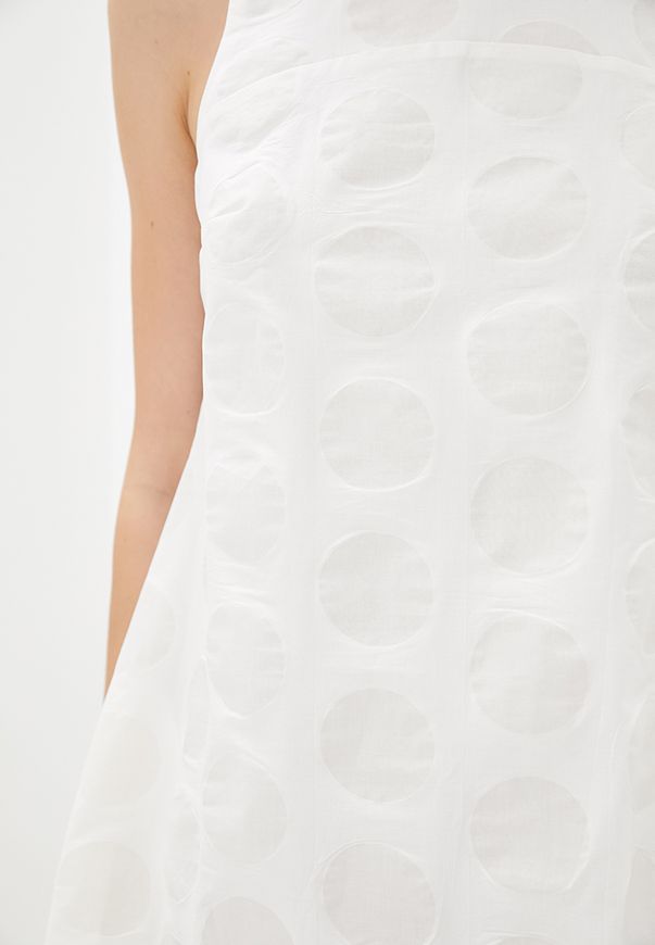 Короткое платье ORA белого цвета в прозрачный горошек., (42-44) S