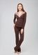 Пижама женская ORA коричневого цвета с цветочным кружевом., (50-52) XL