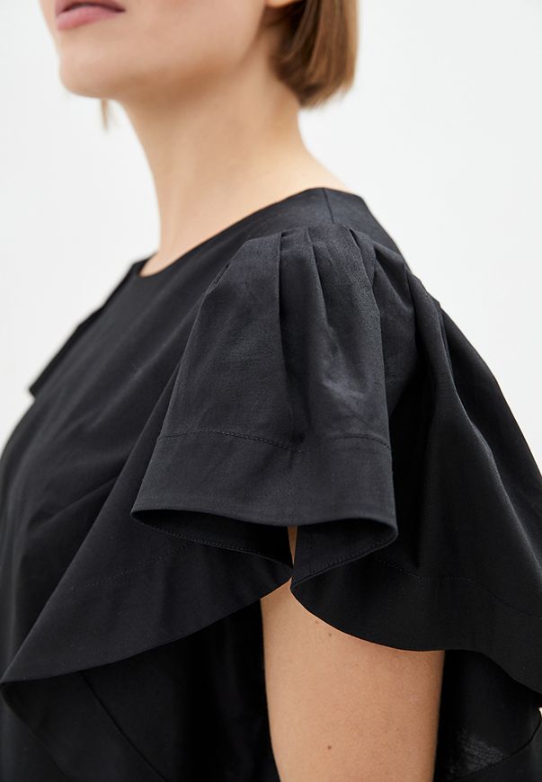 Короткое хлопковое платье ORA черного цвета., (40-42) XS