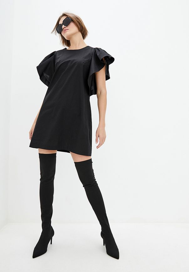Короткое хлопковое платье ORA черного цвета., (40-42) XS