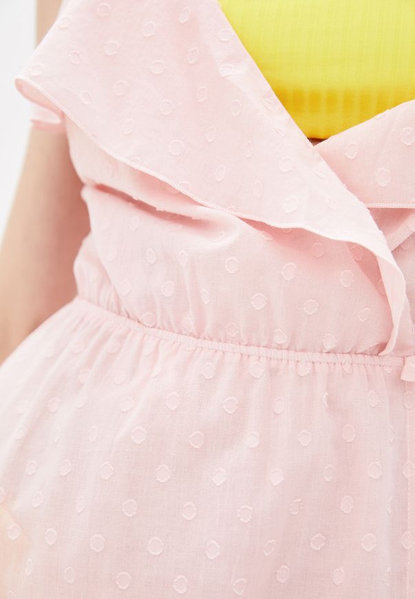 Пляжное платье ORA, регулируемое на талии, нежно-розового цвета из фактурного хлопка, (48-50) L