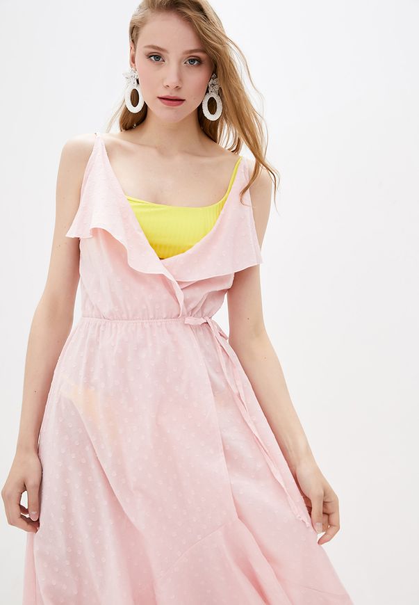Пляжное платье ORA, регулируемое на талии, нежно-розового цвета из фактурного хлопка, (48-50) L