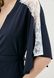 Халат жіночий домашній ORA темно-синього кольору із вставками із контрастного мережива на рукавах., (42-44) S