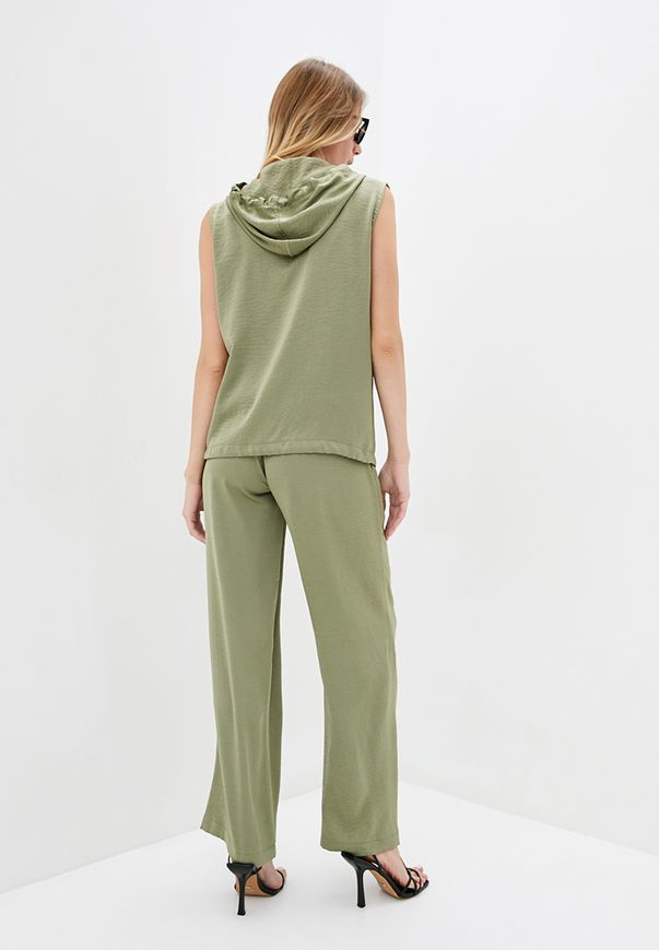 Жіночий костюм ORA жилет з брюками оливкового кольору., (40-42) XS
