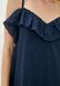 Коротка бавовняна сукня ORA темно-синього кольору в дрібний однотонний горошок., (46-48) M