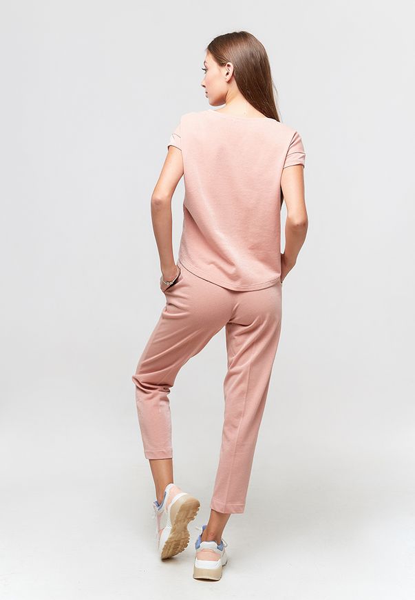 Женский трикотажный костюм Ora с футболкой, розового цвета., (48-50) L