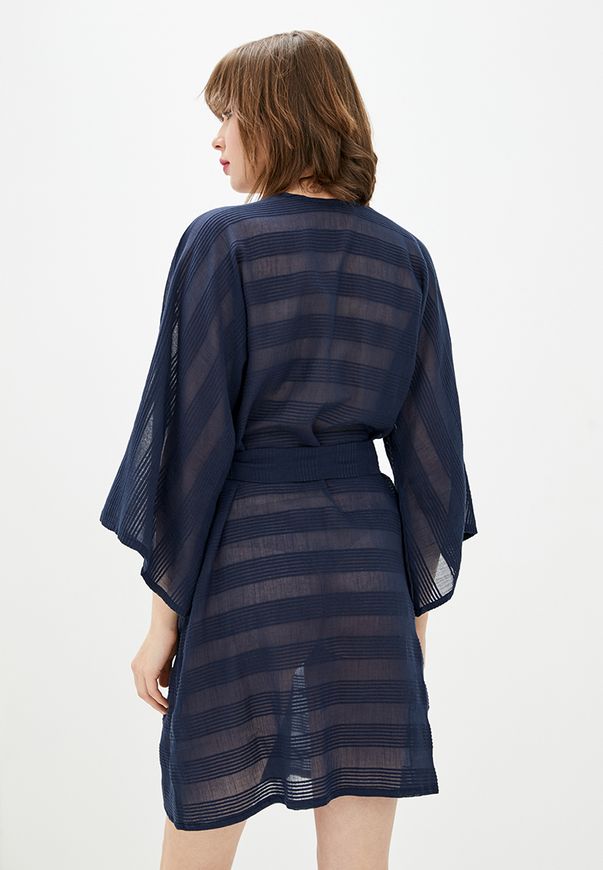 Халат кимоно ORA темного-синего цвета из фактурного хлопка, (42-44) S