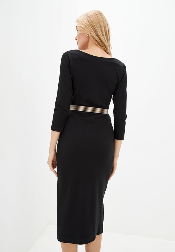 Сукня ORA міді з трикотажу в рубчик чорного кольору., (40-42) XS