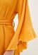 Бавовняний пляжний халат ORA з мусліна жовто-медового кольору з широкими рукавами, (42-44) S