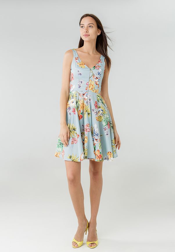 Літня коротка сукня ORA із принтованого сатину, (50-52) XL