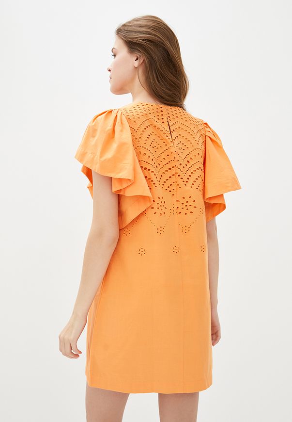 Короткое платье ORA из прошвы оранжевого цвета., (46-48) M