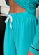 Жіноча піжама ORA бірюзового кольору з контрастним кантом., (42-44) S
