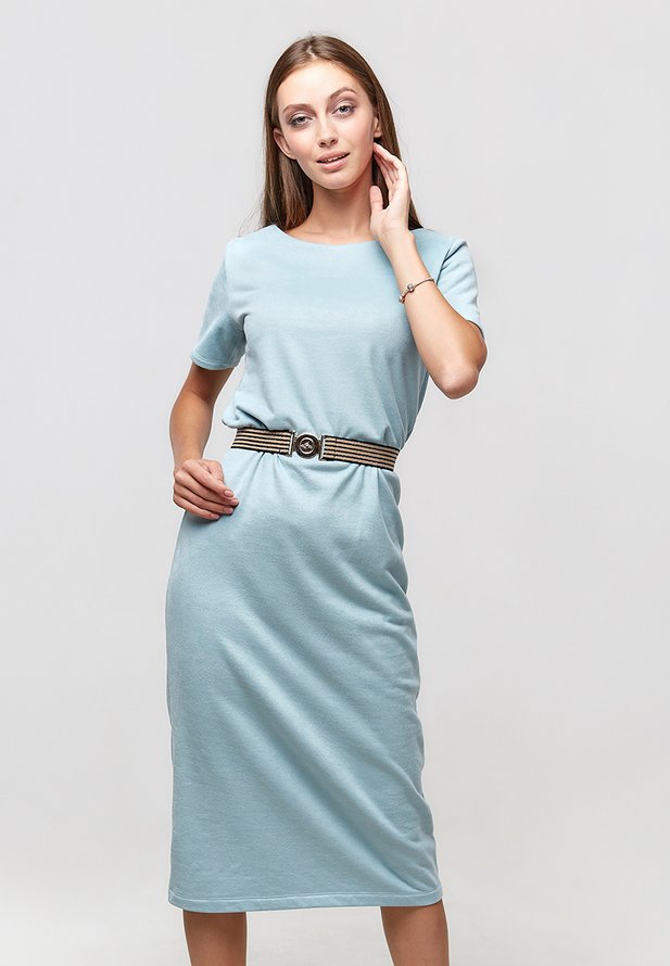 Платье Ora миди из тонкого трикотажа с эффектом замши, (50-52) XL