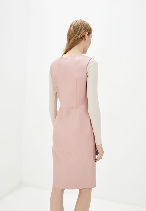 Платье ORA с люверсами с экокожи цвет розовый, (40-42) XS