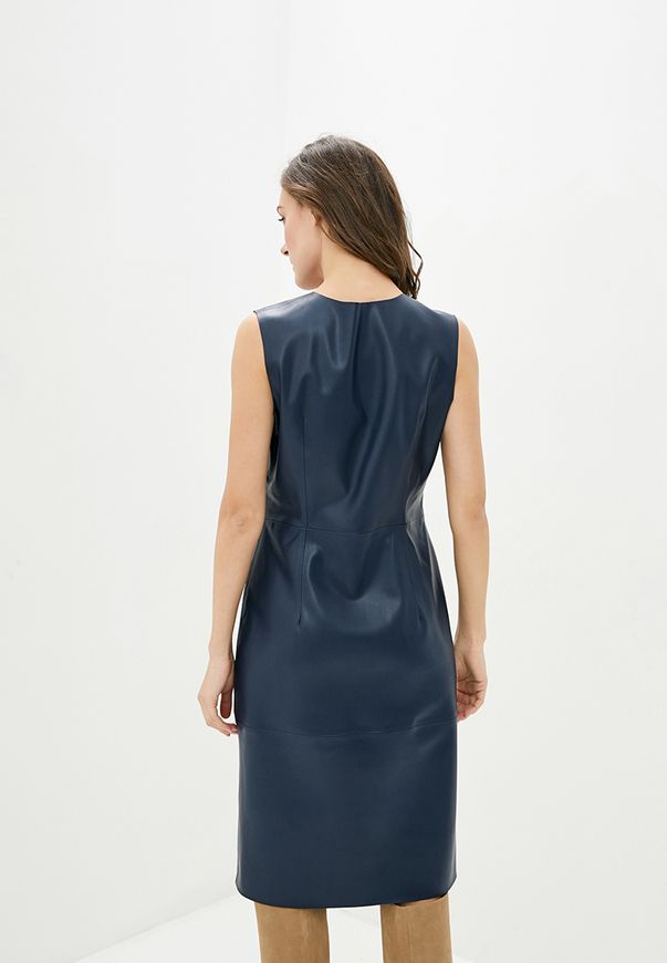 Сукня ORA з люверсами з екошкіри колір синій, (42-44) S